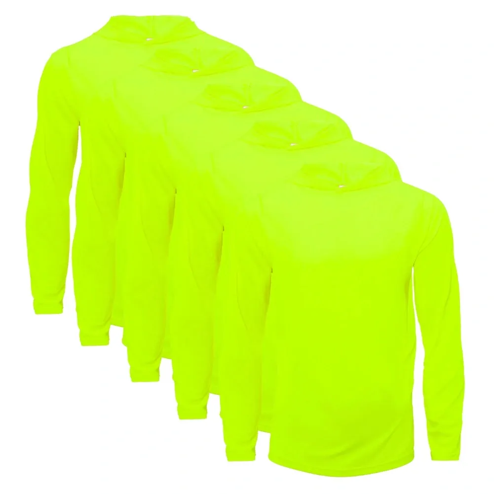 5 Pack Men’s Performance Long Sleeve T-Shirts with Hood