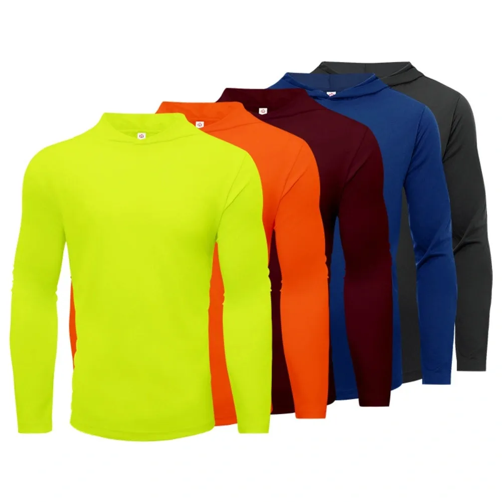 5 Pack Men’s Performance Long Sleeve T-Shirts with Hood