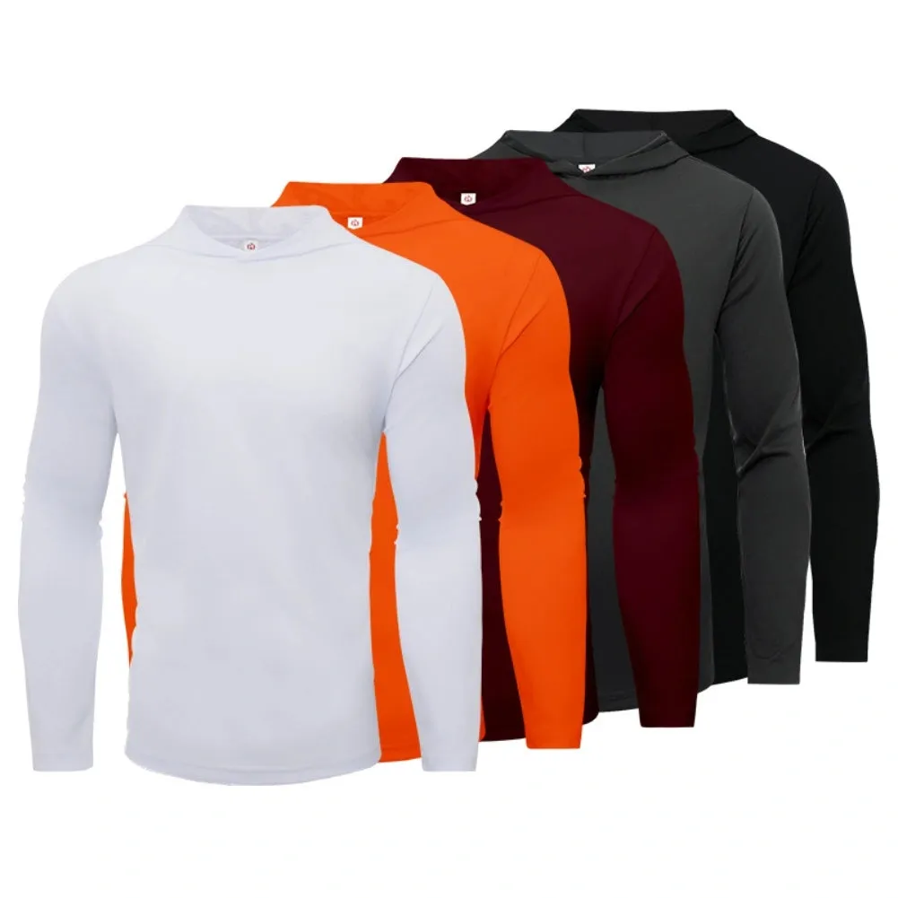 5 Pack Men’s Performance Long Sleeve T-Shirts with Hood