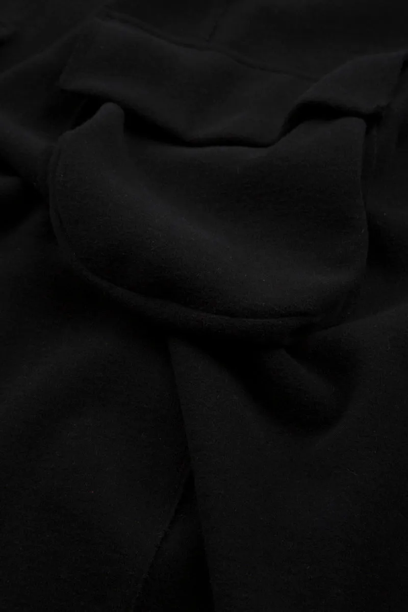 A-Line Black Jersey Cotton Jacket