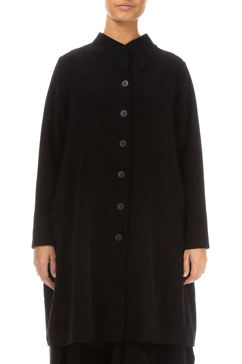 A-Line Black Jersey Cotton Jacket