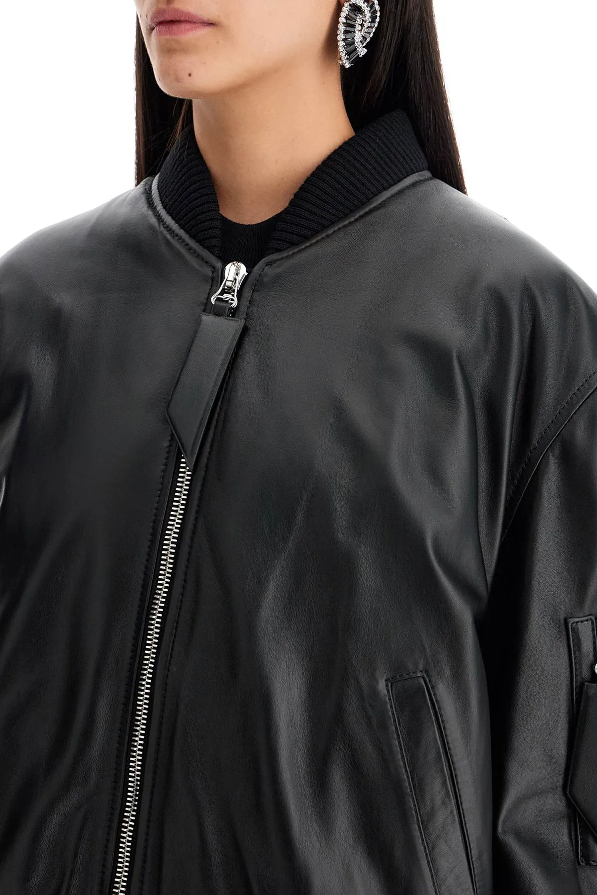 anja leather bomber jacket