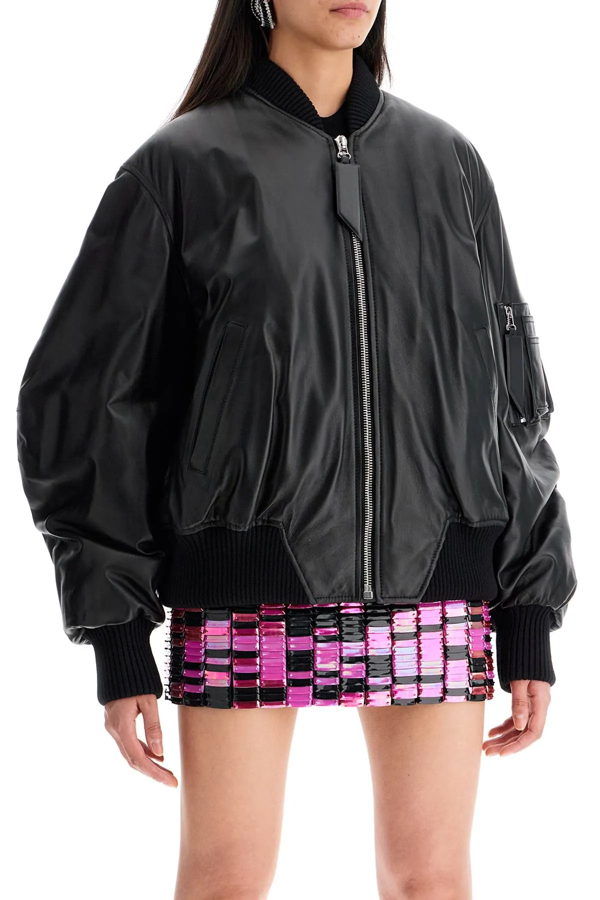 anja leather bomber jacket