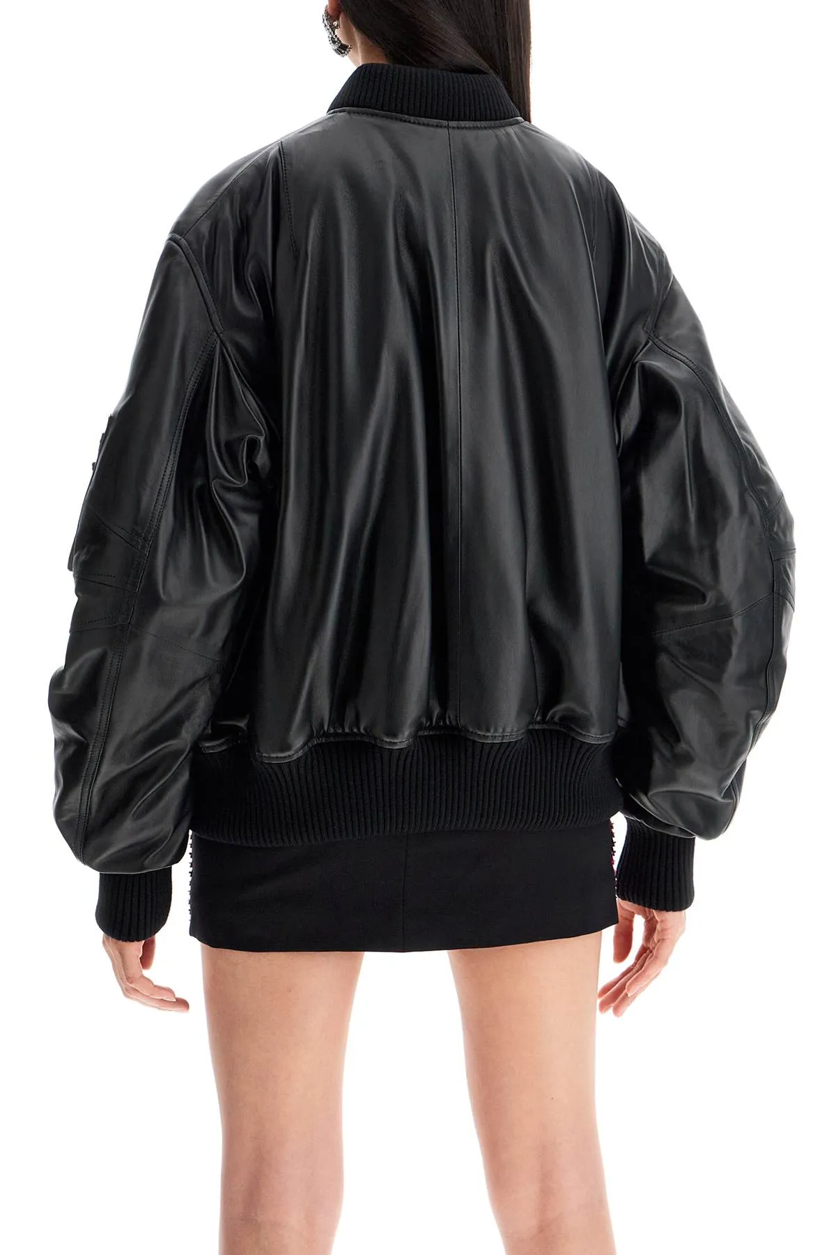 anja leather bomber jacket