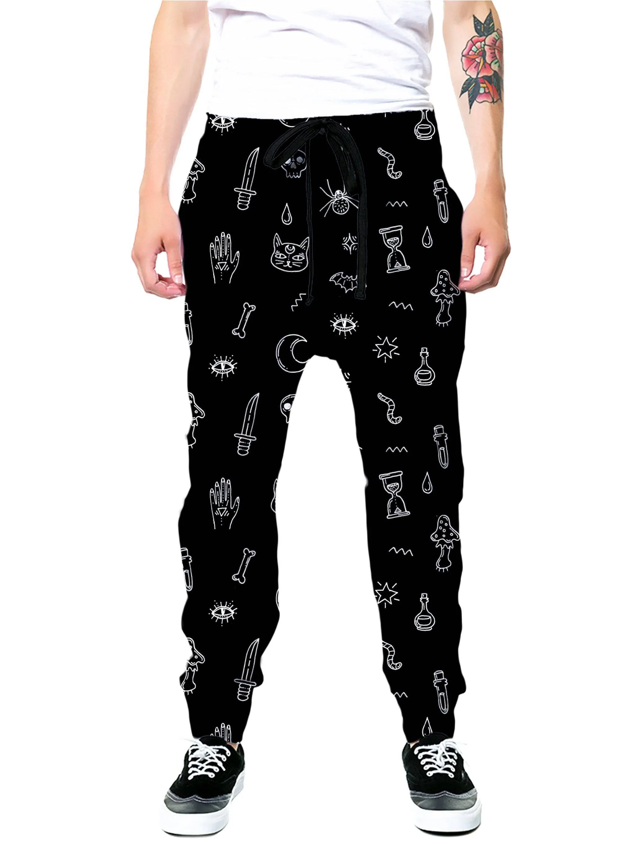 Black Pattern Joggers