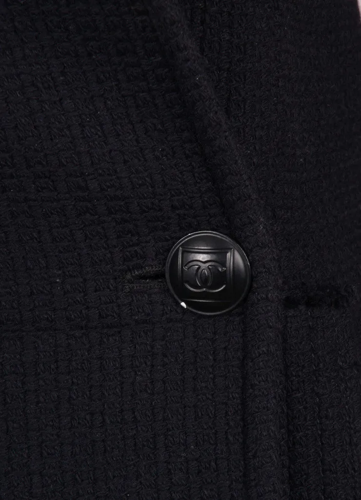 Black Wool Knit Peacoat