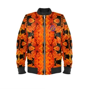 Bomber Jacket - "Orange Rose Kaleidoscope"