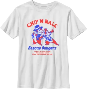 Boys Youth There's No Case Too Big Chip 'n Dale Rescue Rangers Shirt