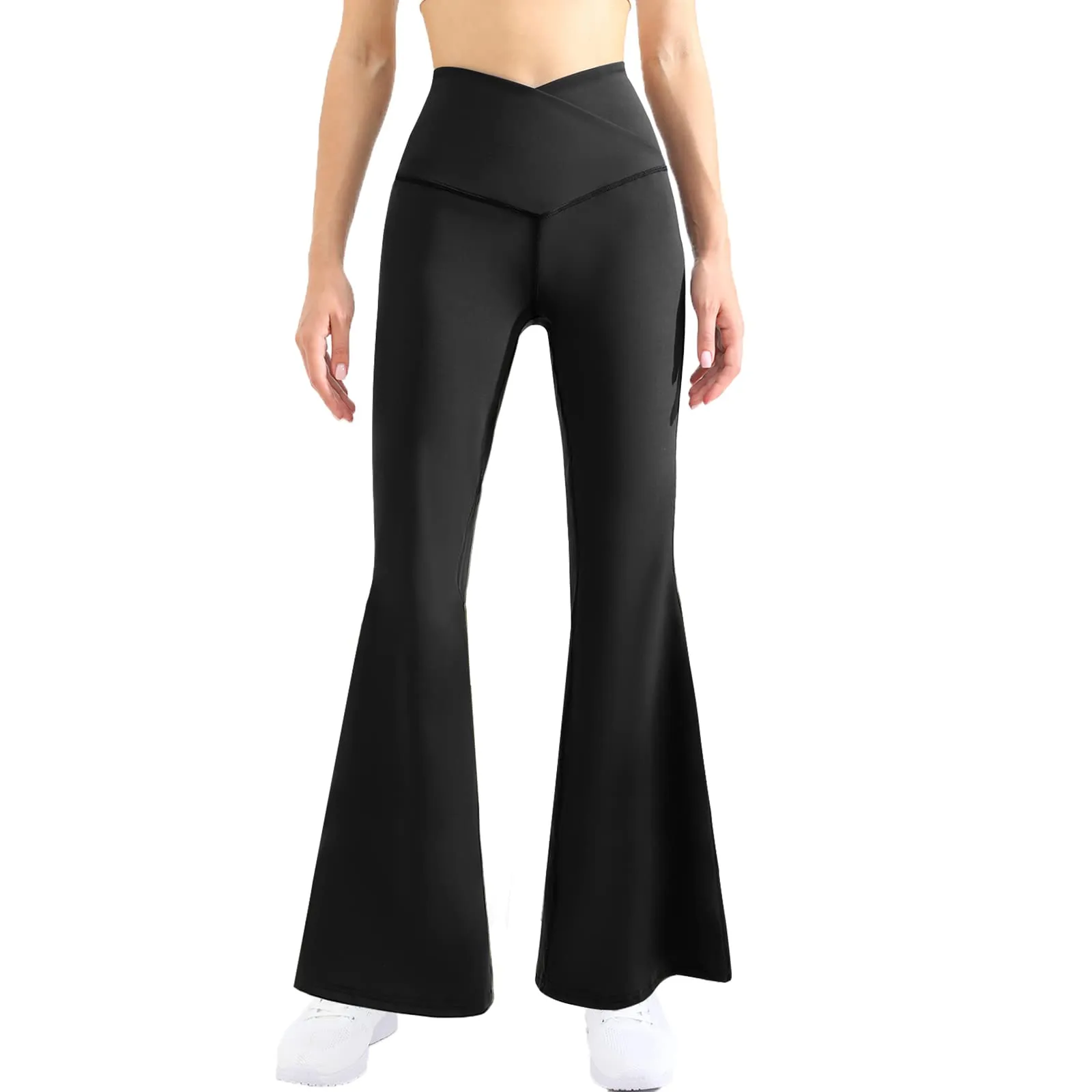 Crossover High Waisted Flare Pant Wide Leg