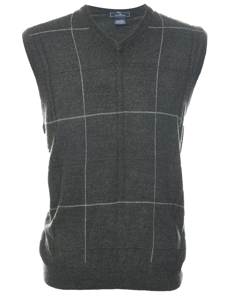 Dockers Sweater Checked Pattern Vest - XL