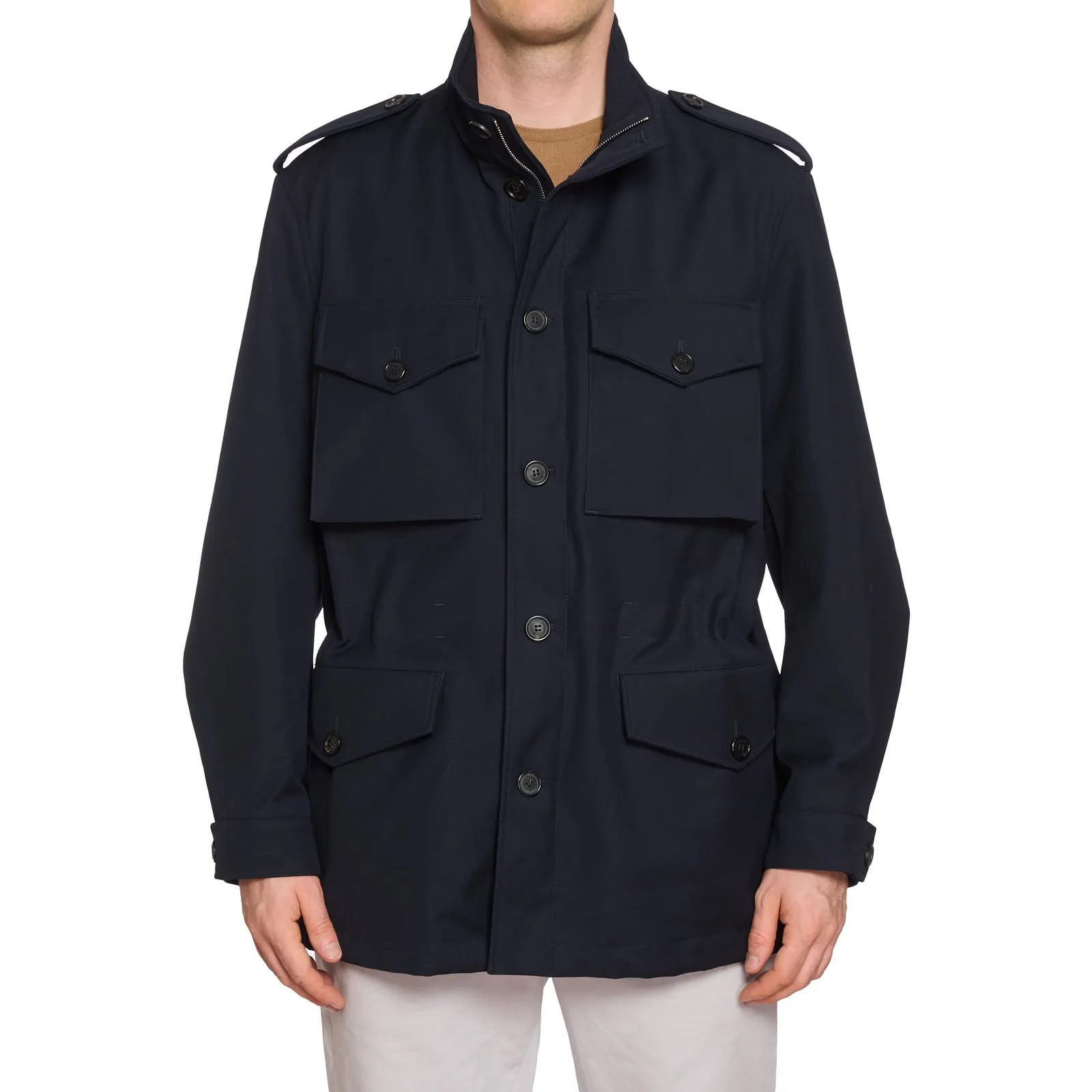 DUNHILL Midnight Blue Wool Military Field Jacket NEW US L