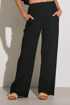 ELN Gauze Beach Pant-BLK