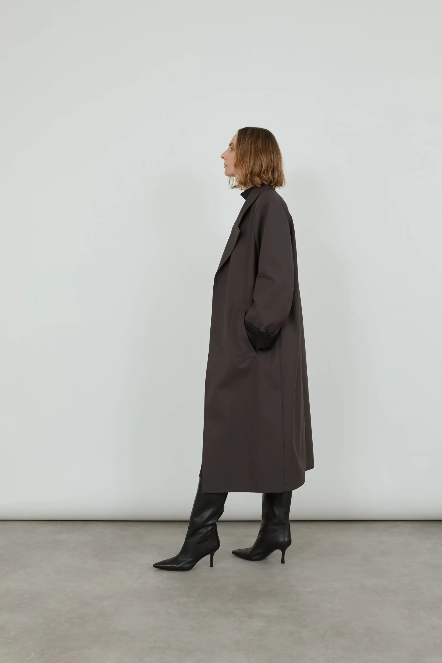 Ezra raincoat | Chocolate - Water repellent cotton