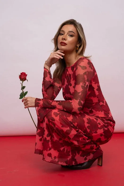 Floral Print Bell Sleeve Maxi Dress (Lookbook)