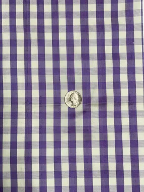 Grape Purple White Gingham Shantung 764 Fabric