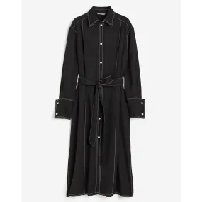 H&M Tie-belt shirt dress, black