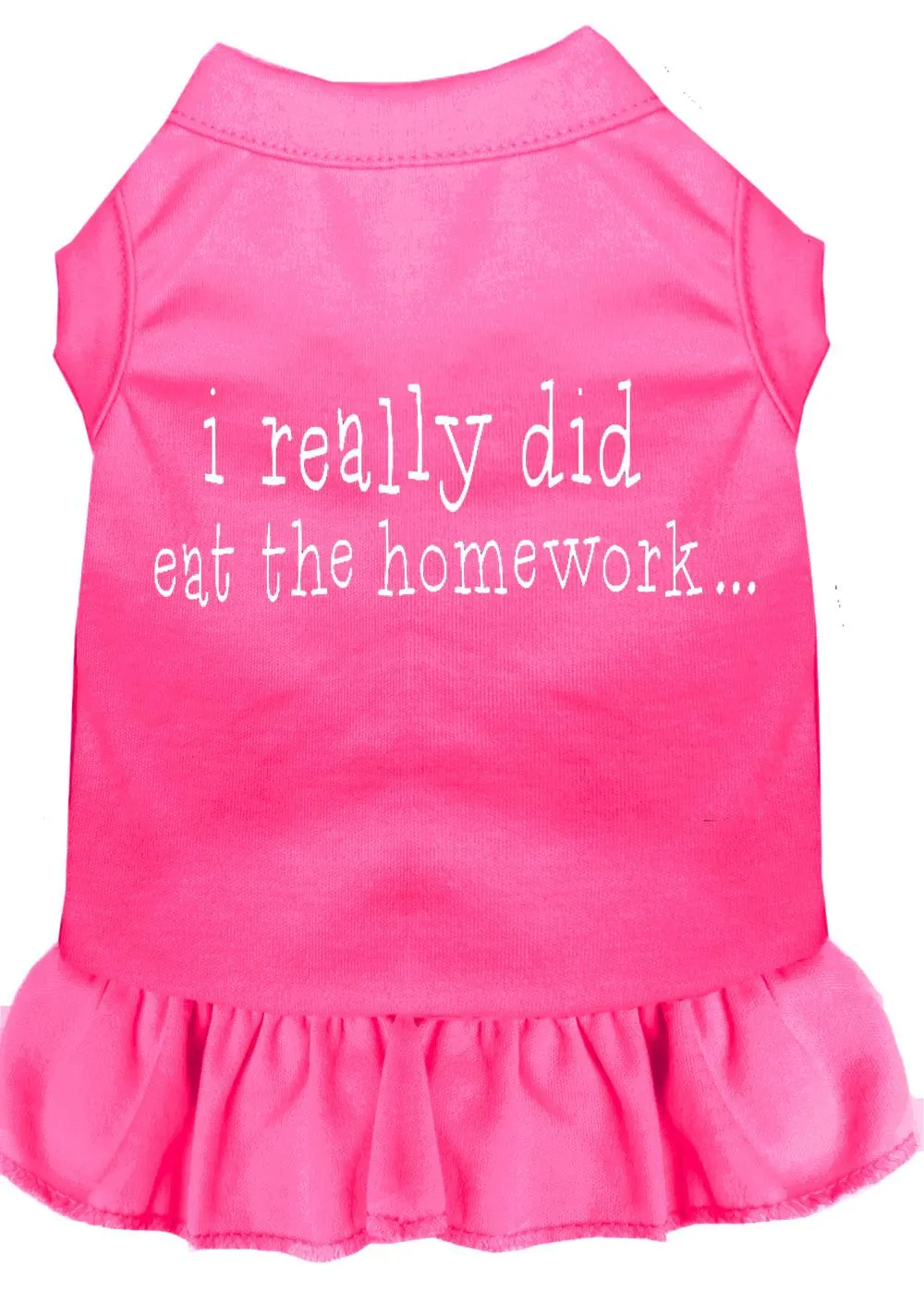 I Really Did Eat The Homework Screen Print Dress Bright Pink Xl (16)