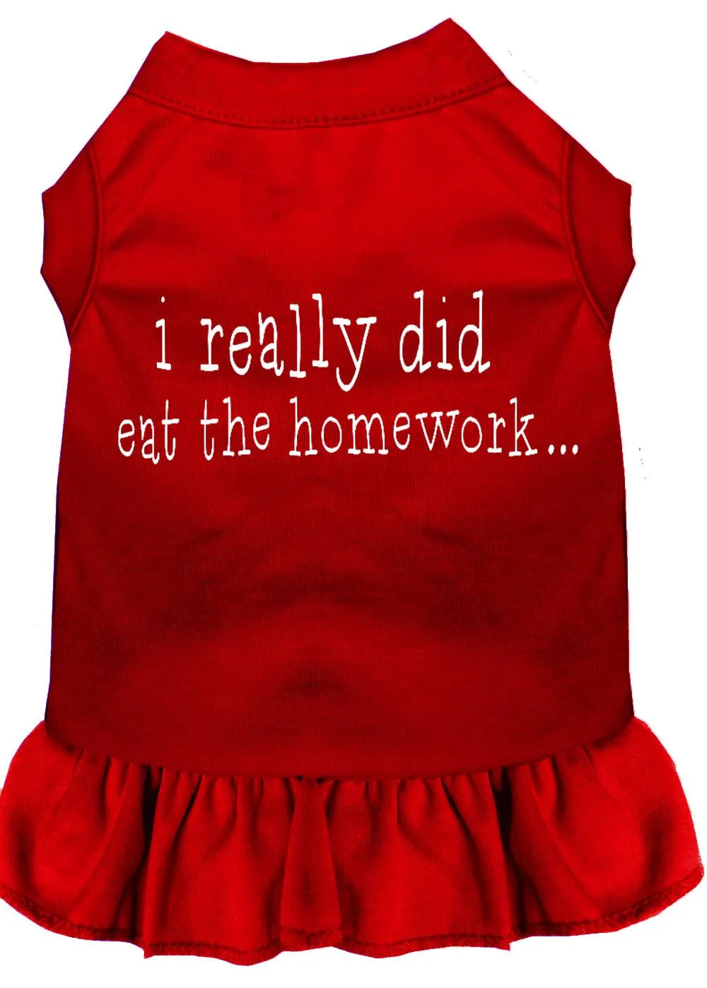 I Really Did Eat The Homework Screen Print Dress Red Xs (8)