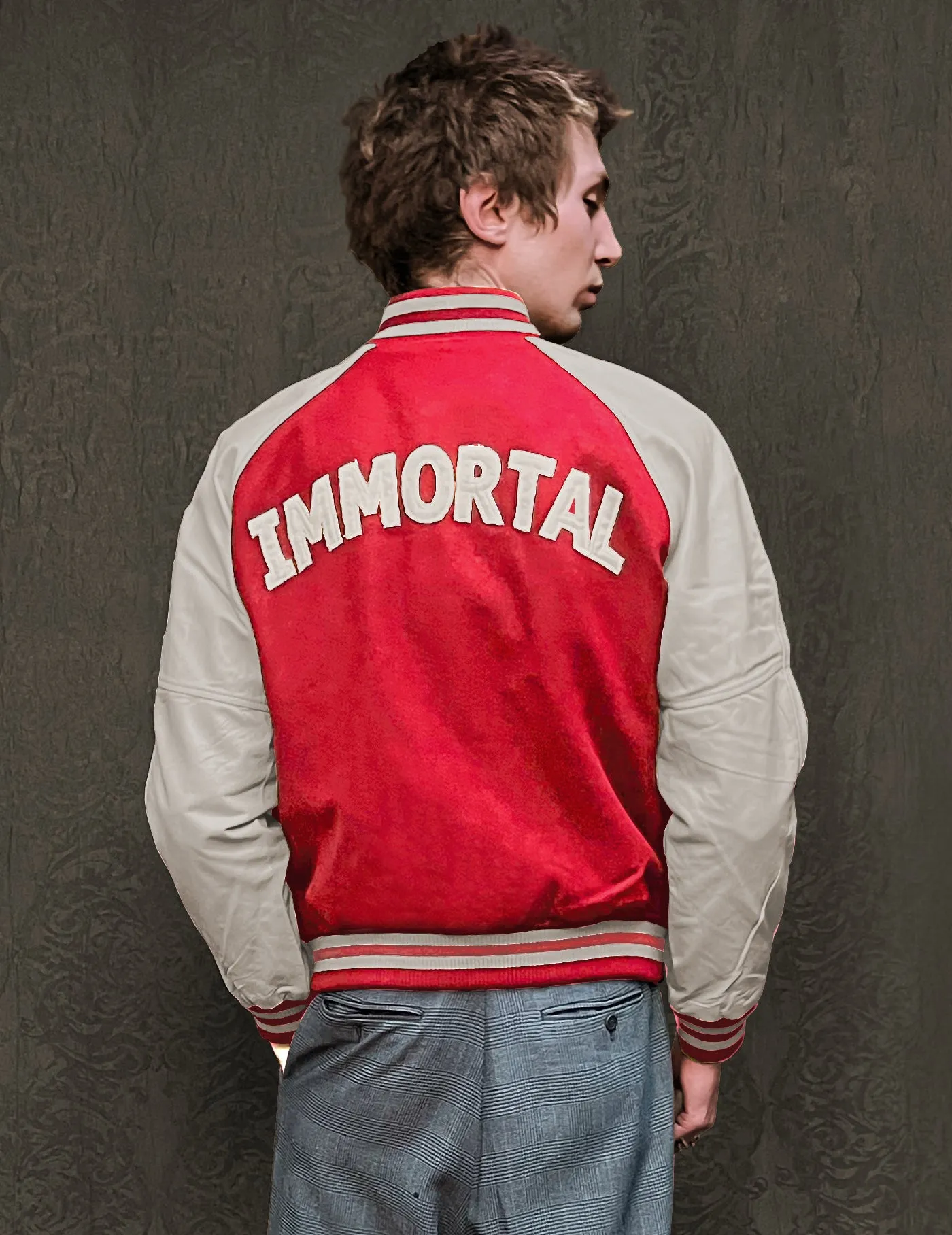 IMMORTAL Varsity Bomber Jacket - Red