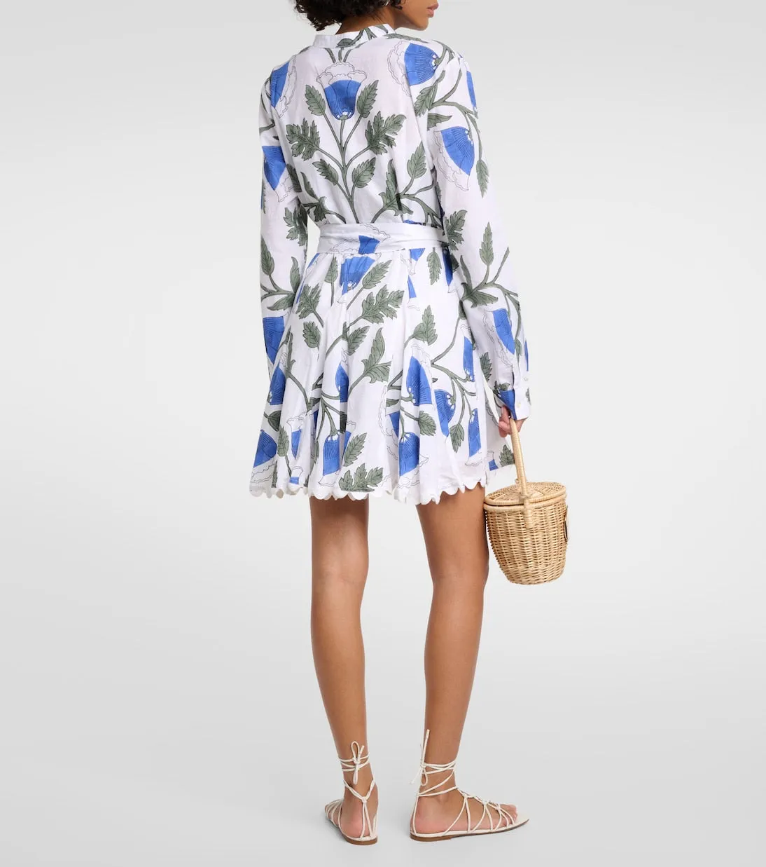 Juliet Dunn Floral Cotton Shirt Dress, Multicolor