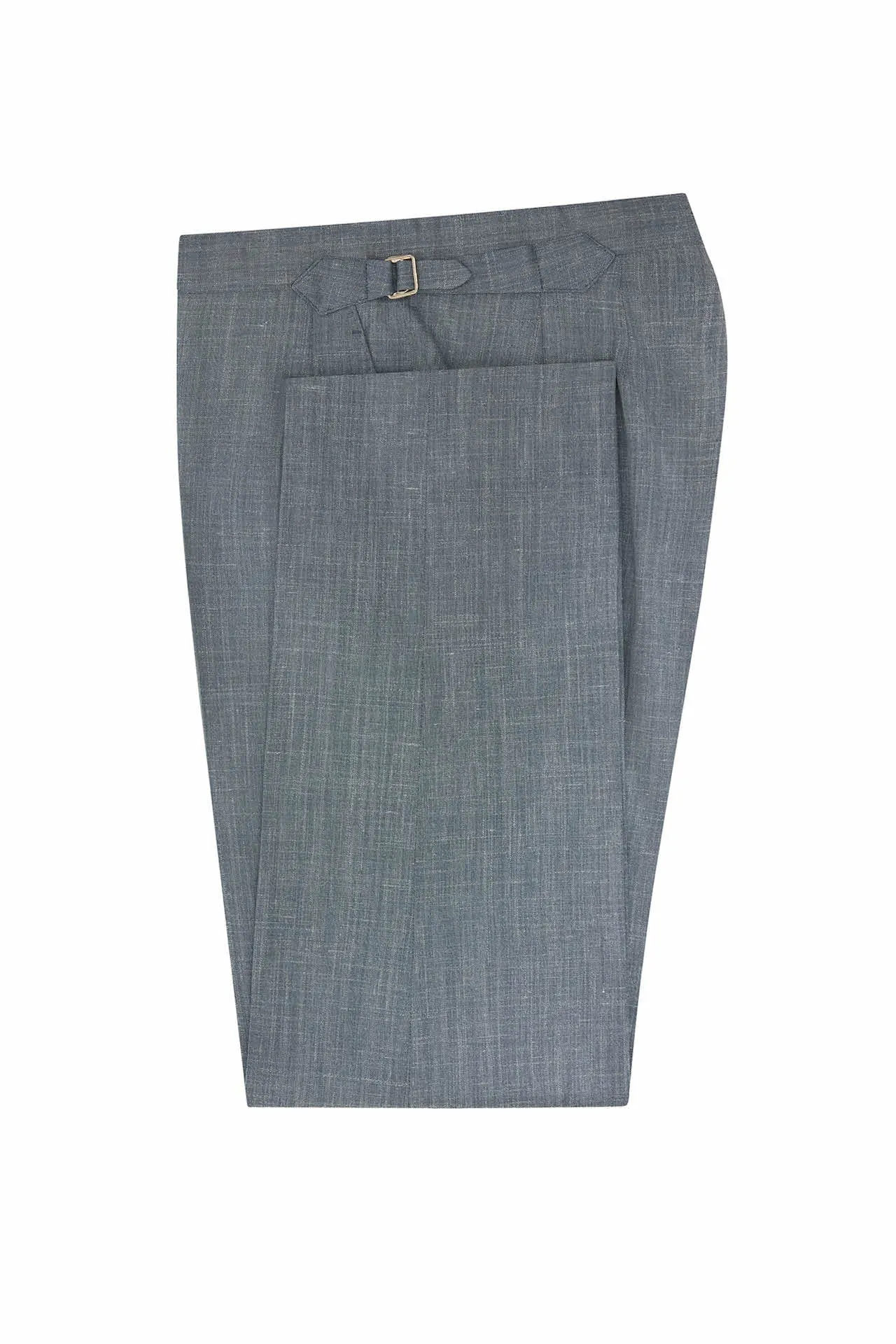 Light Blue Wool, Silk & Linen Trousers