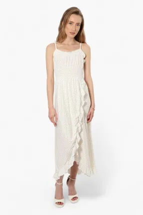 Limite Floral Cinched Waist Maxi Dress - White