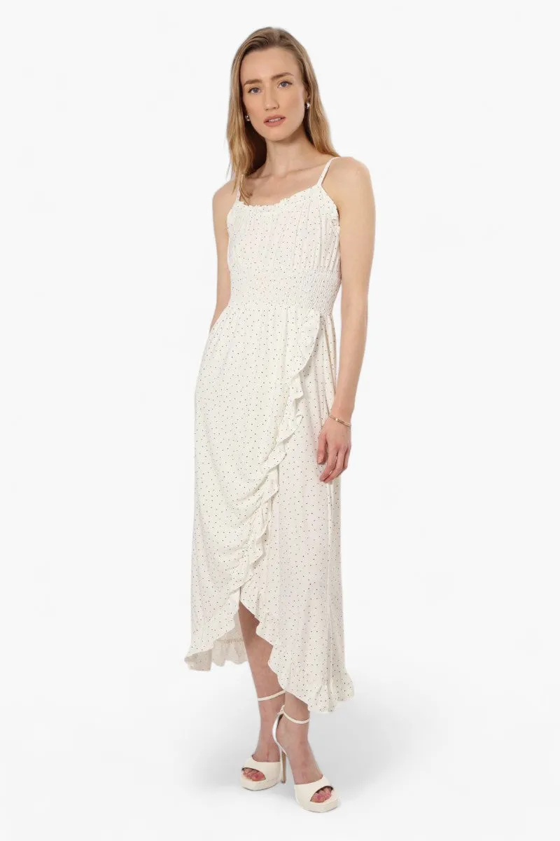 Limite Floral Cinched Waist Maxi Dress - White