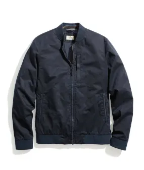 Marine Layer Men's Rossland Wax Canvas Bomber - Blue Black