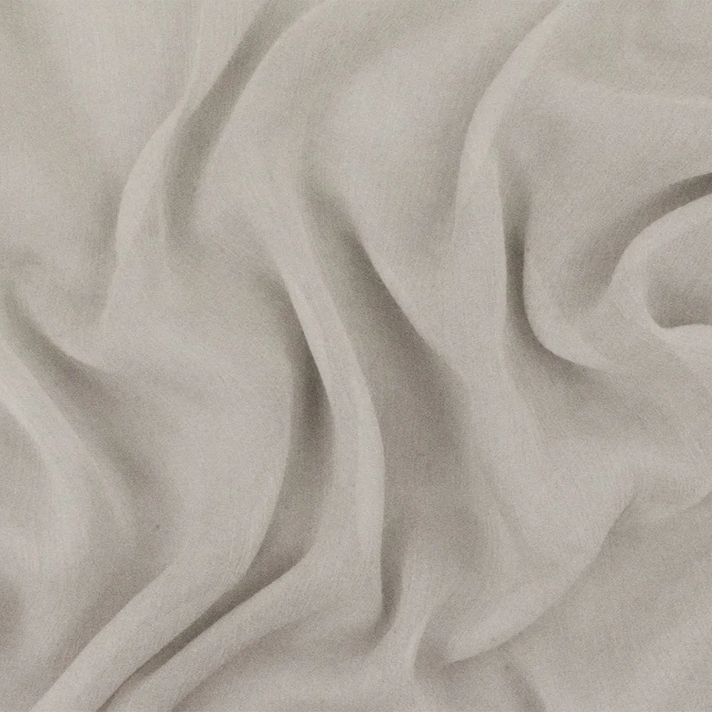 Mauve Gray Solid Crinkle Silk Chiffon Woven Fabric