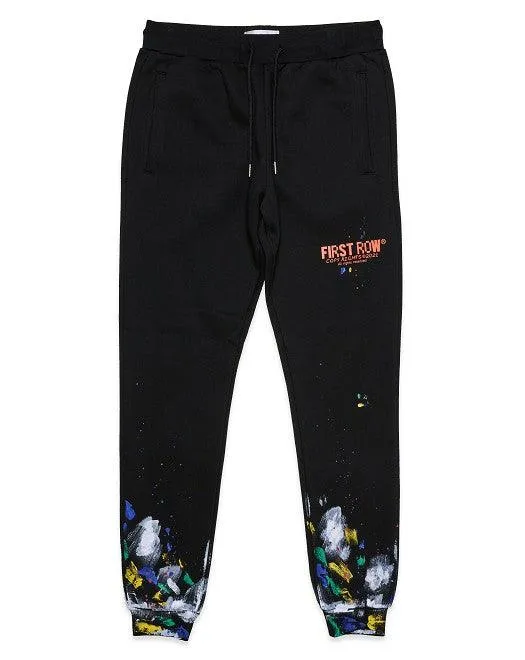 Mens Black Hand Paint Jogger Pants