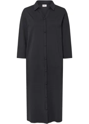 Midi length cotton shirt-blouse dress Bpc Bonprix Collection, black