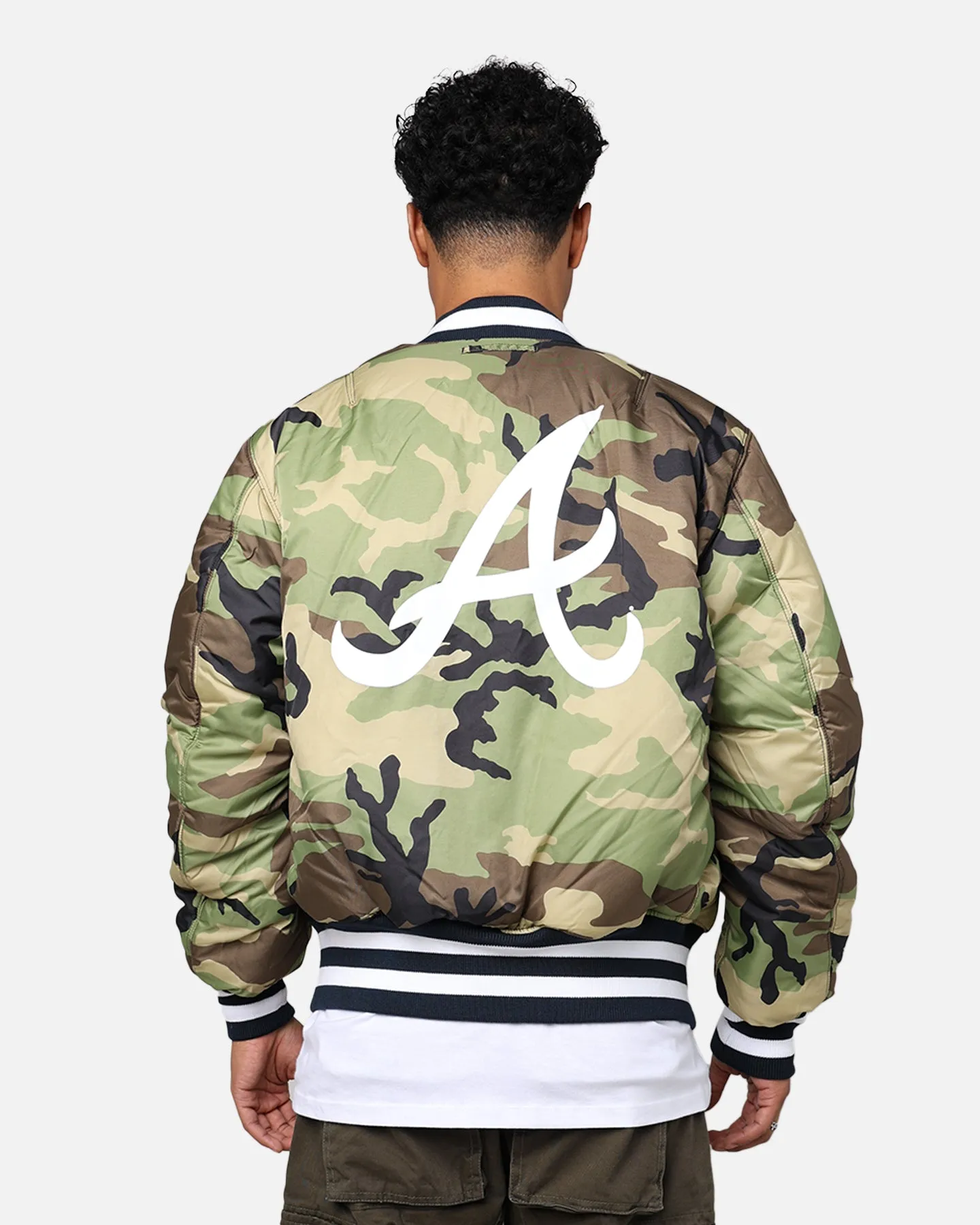 New Era X Alpha Series X MLB Atlanta Braves MA-1 Bomber Jacket Black