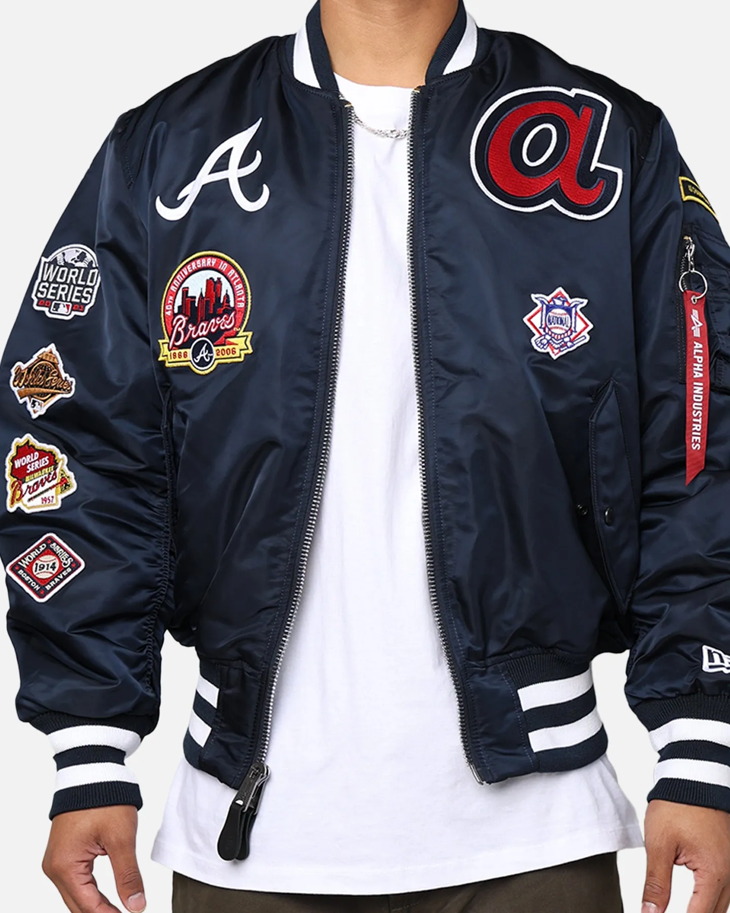 New Era X Alpha Series X MLB Atlanta Braves MA-1 Bomber Jacket Black