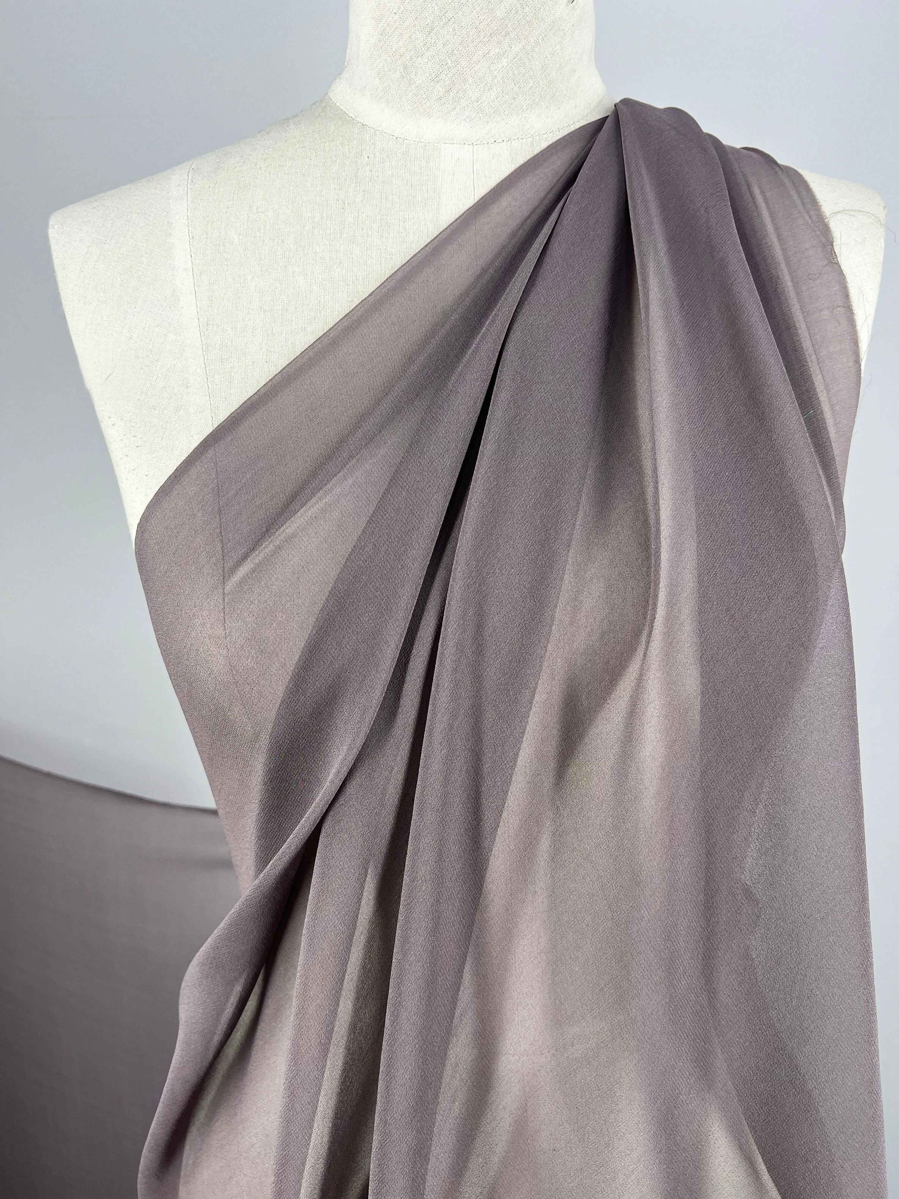 Pure Silk Georgette - Pewter - 135cm