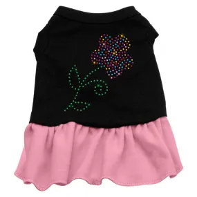 Rhinestone Multi Flower Dress Black with Pink Sm (10)