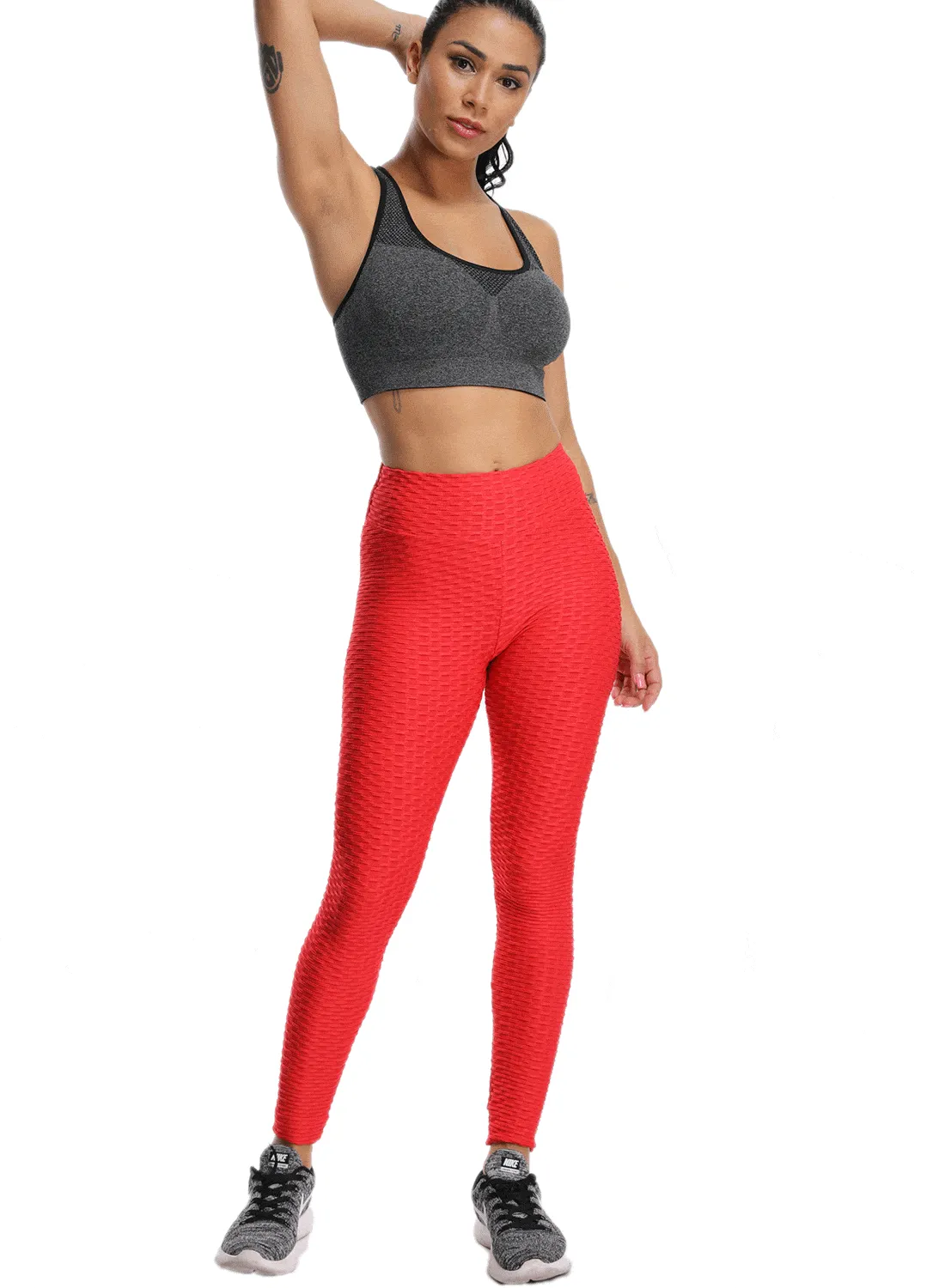 SEASUM Women Honeycomb Leggings Gym Pants