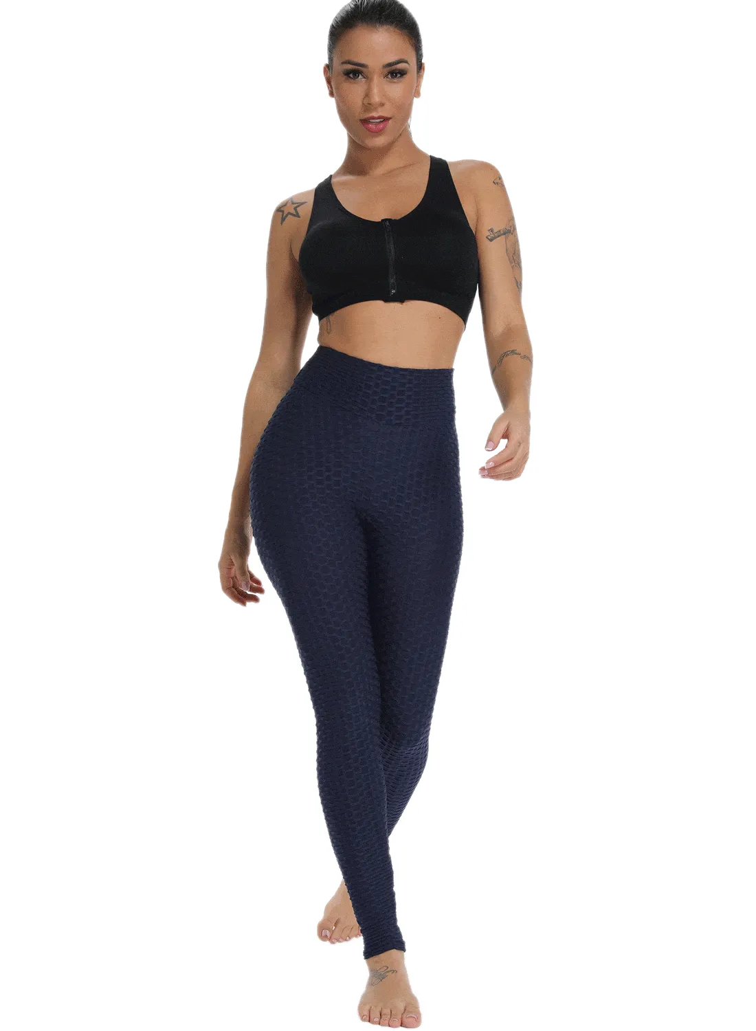 SEASUM Women Honeycomb Leggings Gym Pants