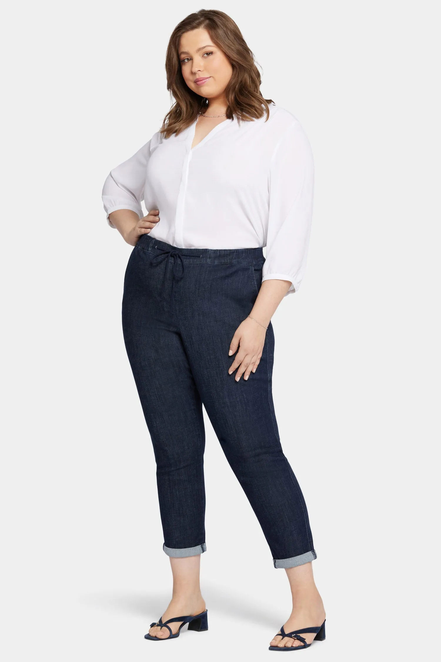 Slim Jogger Ankle Pants In Plus Size - Lightweight Rinse