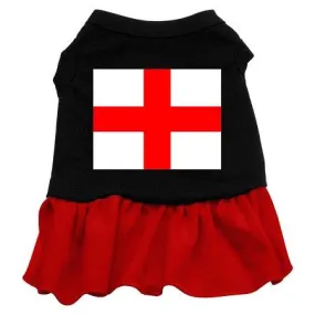 St. Georges Cross Screen Print Dress Black with Red XS (8)