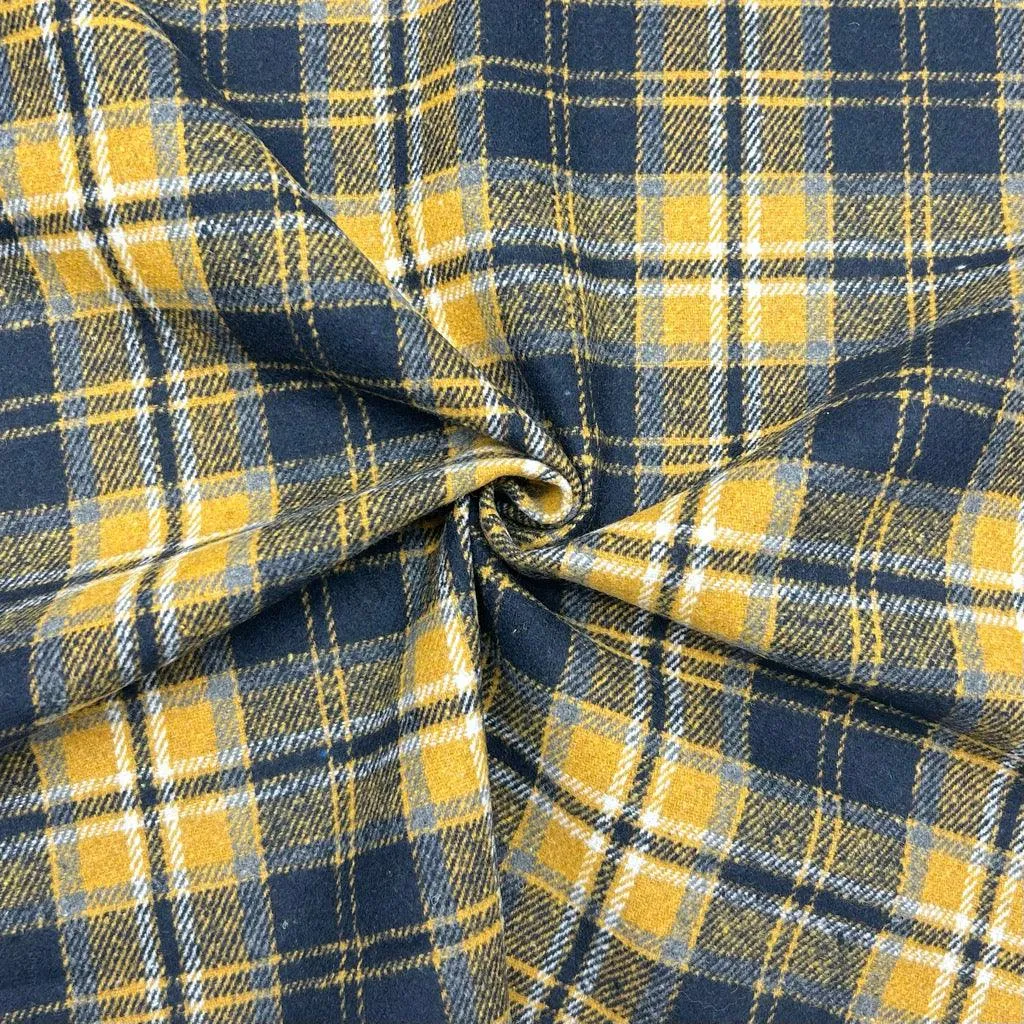 Tartan Check Wool Blend Fabric