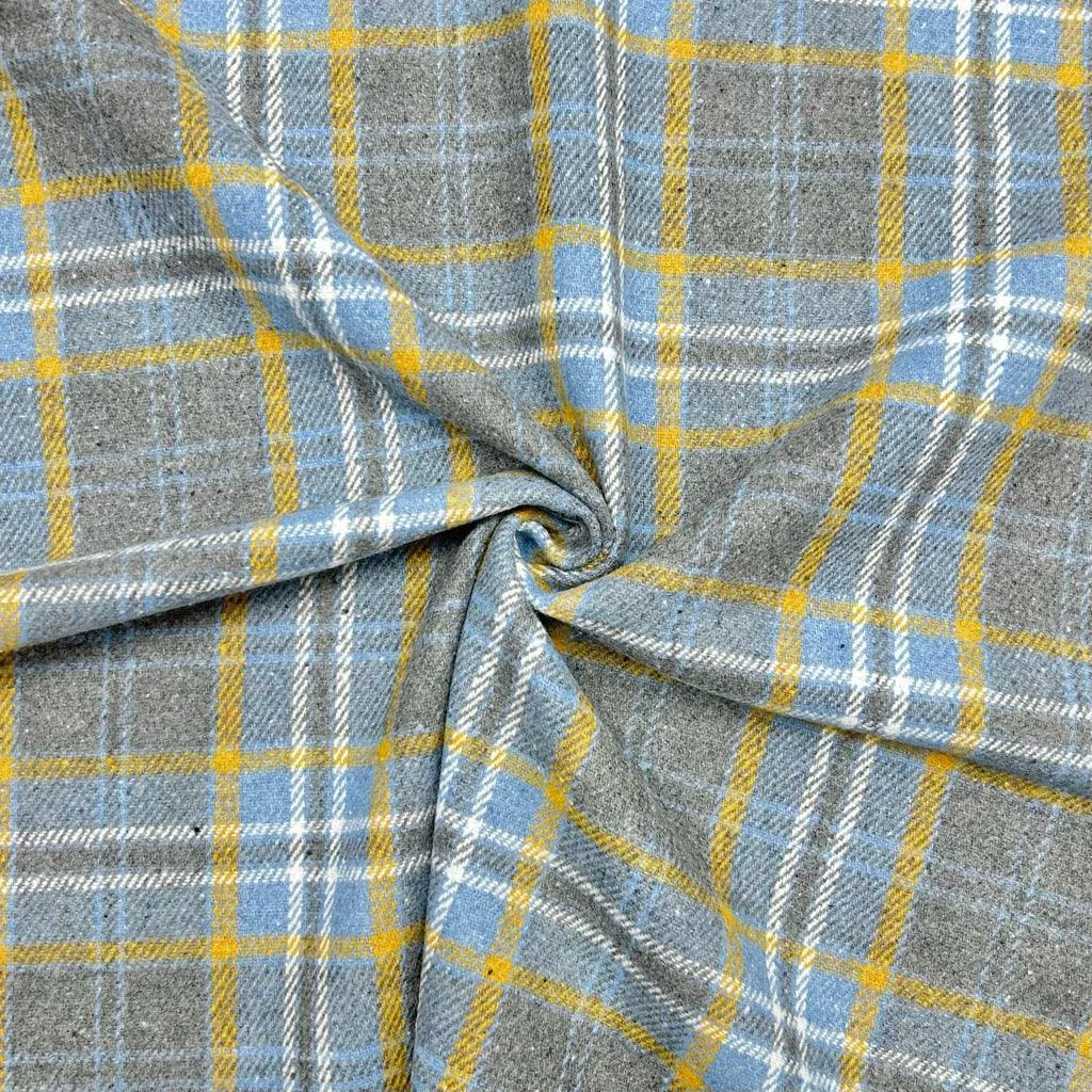 Tartan Check Wool Blend Fabric