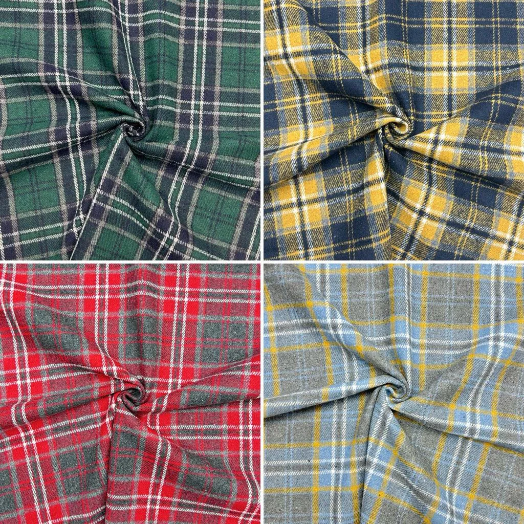 Tartan Check Wool Blend Fabric