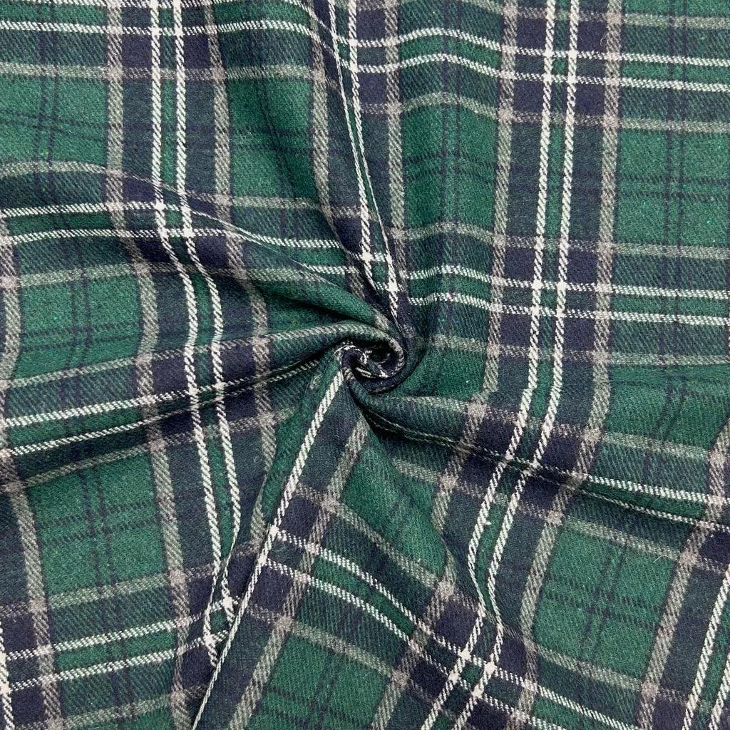 Tartan Check Wool Blend Fabric