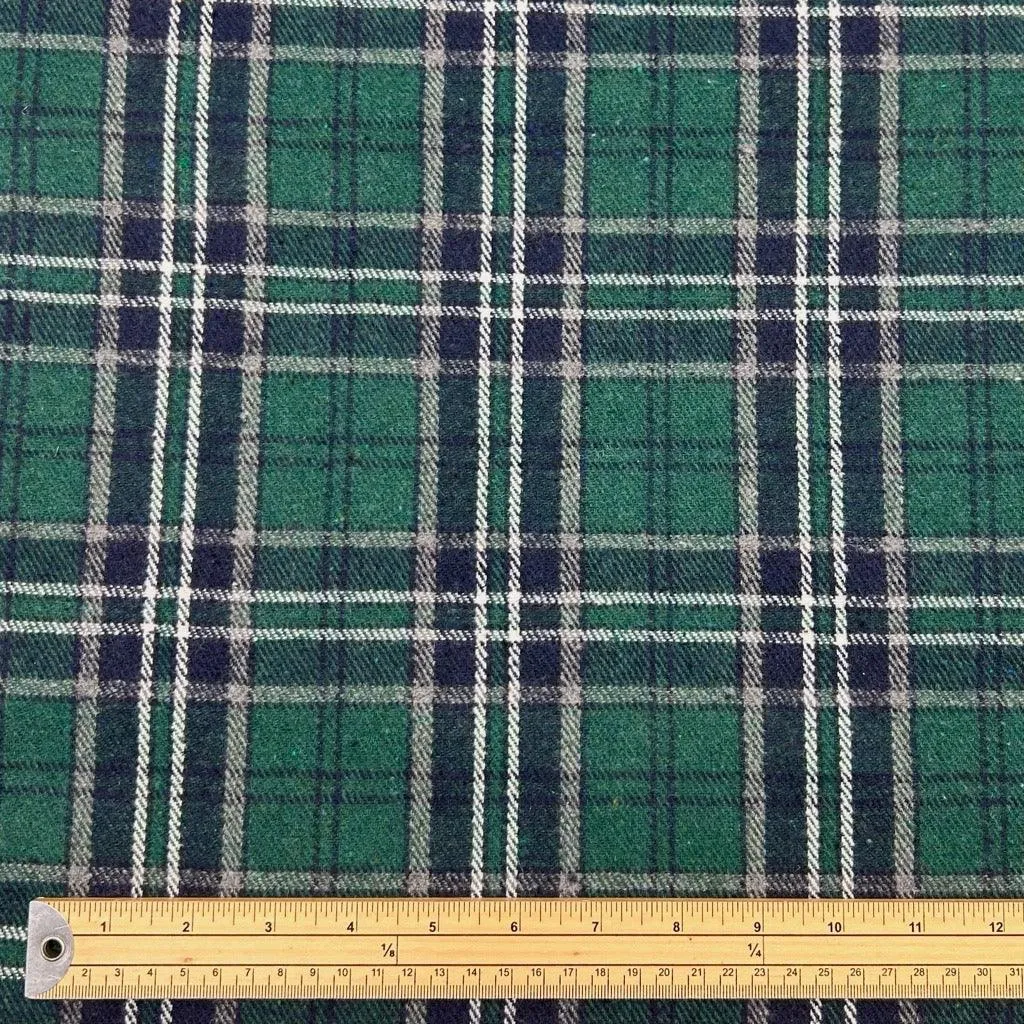 Tartan Check Wool Blend Fabric