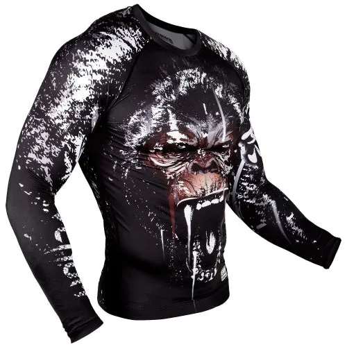 VENUM-03137-001 GORILLA MMA Muay Thai Boxing Rashguard Compression T-shirt - LONG SLEEVES XS-XXL Black