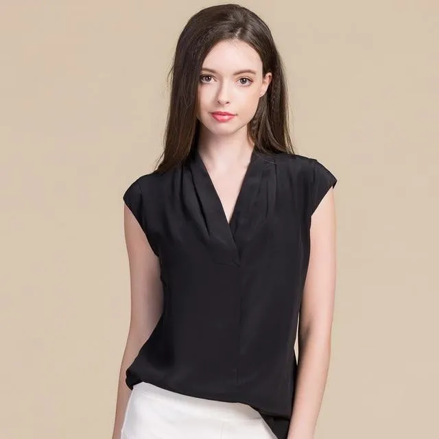 Women Sweet  100% Real Silk Blouses