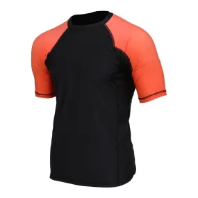 X-Fitness XFM7001 Men's Black and Red Short Sleeve Compression Rash Guard Athletic Shirt- MMA, BJJ, Wrestling, Cross Training