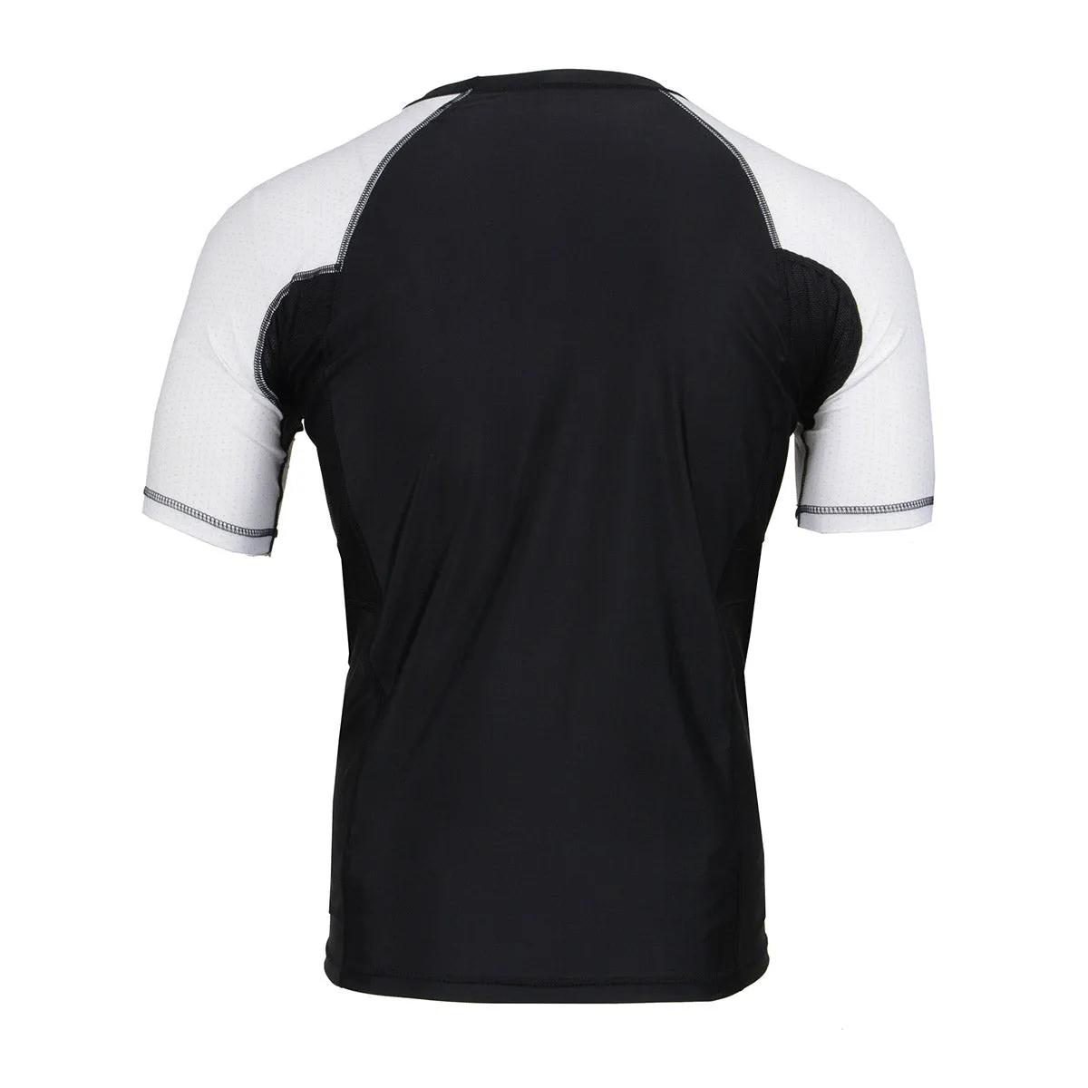 X-Fitness XFM7001 Men's Black and White Short Sleeve Compression Rash