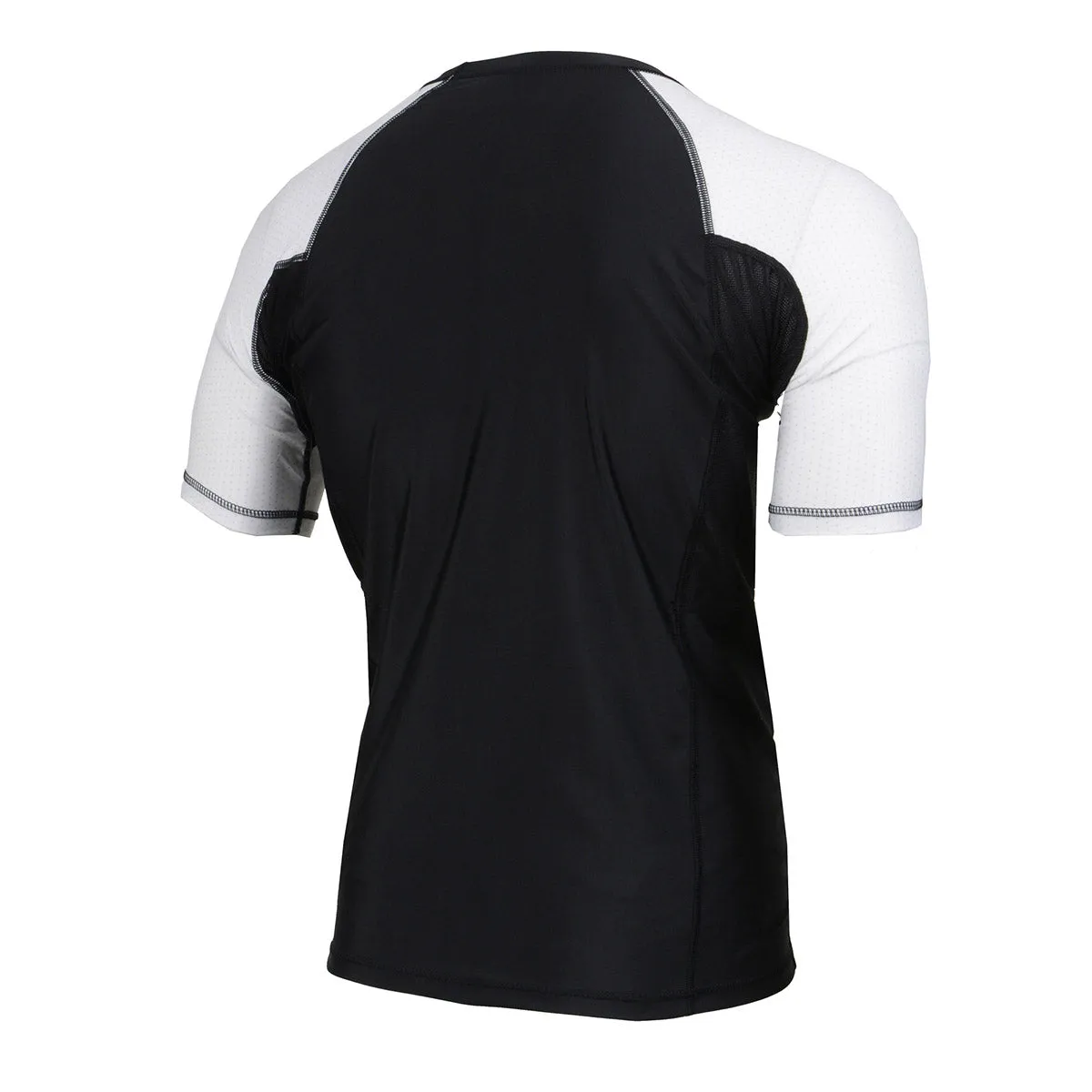 X-Fitness XFM7001 Men's Black and White Short Sleeve Compression Rash